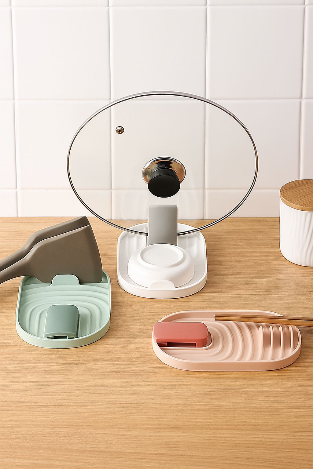 Soporte para Tapa de Olla y Espatulas