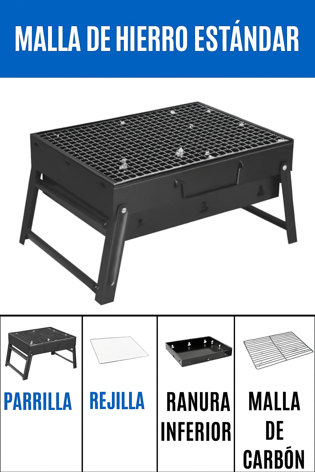 Pack Parrilla Plegable + Set Parrillero